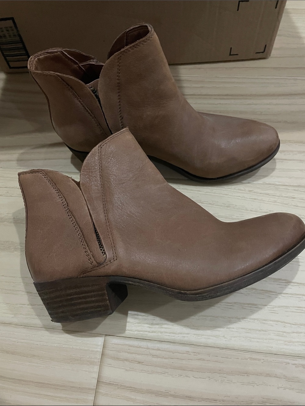 Lucky Brand Women's Basel Brown Leather Ankle Boots size 6.5 women